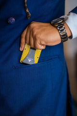 AQUO Money Clip Wallet for Men - Slim Front Pocket Blocking Bifold Credit Card Holder for Men with Gift Box (YELLOW)