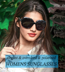 Joopin Polarized Sunglasses for Women, Ladies Big Frame Polarized Eyewear UV400 Protection Driving Fishing - Blue Dot/Black