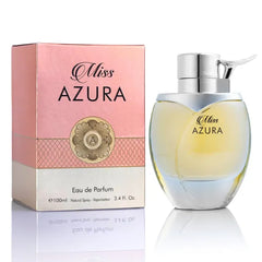 URBAN COLLECTION Miss Azura - Top Notes of Ginger Flower, Orange Blossom, Pink Pepper & Pomegranate - Middle Scent of Dulce de Leche & Datura - Base of Tonka Bean, Patchouli & Haitian Vetiver - Elegant 100ml Bottle