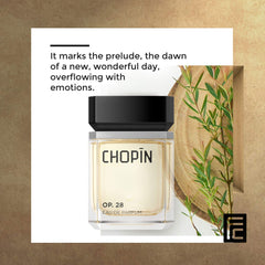 Chopin Op.28 Perfume For Men And Women, Unisex Eau De Parfum Fragrance, Fresh Morning Scent Fruity And Marine Notes With A Woodsy Finish, Light, Revitalizing Morning Scent Edt Spray - 100 ml