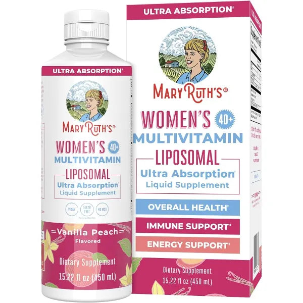 MARYRUTH'S Multivitamin Liposomal for Women 40+ | Womens Multivitamin Liposomal | Immune Support Supplement | Menopause Support| Methylated Multivitamin | Vegan | Sugar Free | Non-GMO | 15.22 Fl Oz | 15.22 Fl Oz, Sugar Free