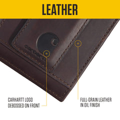 Carhartt Men's Standard Front Pocket Wallet - Dark Brown