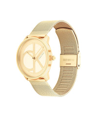 Calvin Klein CK ICONIC Unisex Watch, Analog - Champagne Gold / White