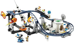 LEGO 31142 Creator 3in1 Space Roller Coaster to Drop Tower or Merry-Go-Round Set, Fairgound Ride Models, Building Toy with Space Rocket, Planets and Light Up Bricks