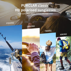 PUKCLAR Sunglasses for Men Polarized Lightweight TR90 Frame UV400 Spring Hinges Sunglasses