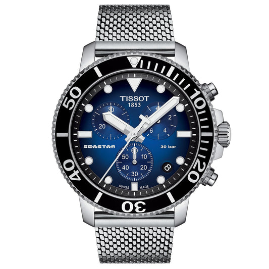Tissot Chronograph Silver Strap Men's Wrist Watches - T120.417.11.041.02, T1204171104102
