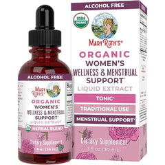 MARYRUTH'S Organic Women's Wellness & Menstrual Support Liquid Herbal, 1oz | USDA Organic, Stinging Nettle, Raspberry Leaf, Eleuthero Root, Chaste Tree Berry, Menstrual Support, Non-GMO, Vegan