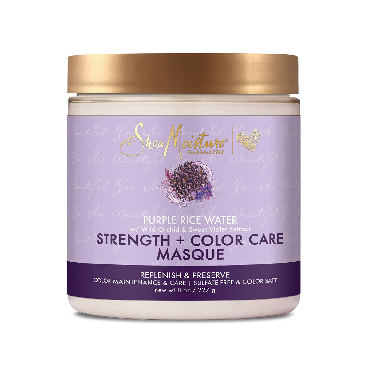 SHEA MOISTURE SheaMoisture Strength and Color Care Masque for Damaged Hair Purple Rice Water to Replenish and Preserve 8 oz