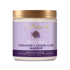 SHEA MOISTURE SheaMoisture Strength and Color Care Masque for Damaged Hair Purple Rice Water to Replenish and Preserve 8 oz
