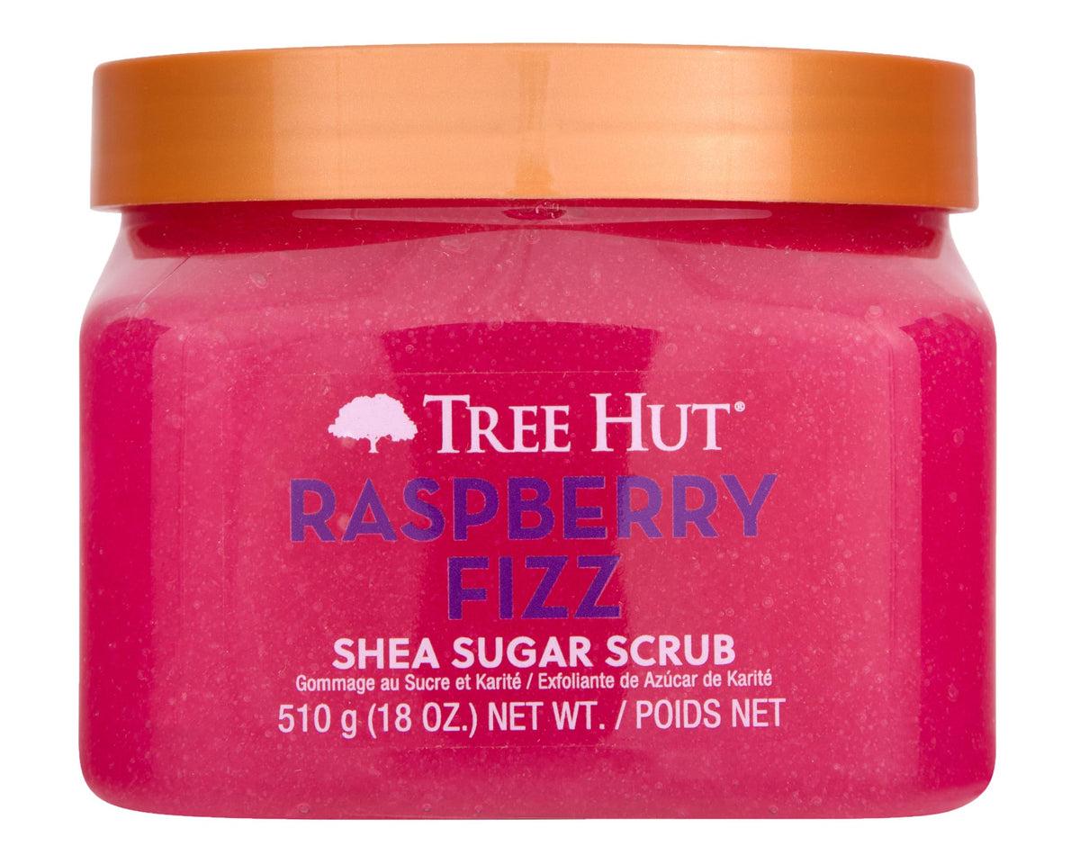 Tree Hut Raspberry Fizz Shea Sugar Scrub | 510g | Exfoliating & Nourishing | Juicy Raspberries & Chia Seed Oil | Paraben-Free & Vegan