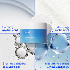 Murad Acne Retexturizing Face & Body Pads - Smooth + Soothe - with Azelaic + Bacteria-Targeting Multi-Acids to Soothe Irritation, Redness, and Providing Oil-Free Hydration, 45Pc