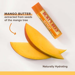 Burt's Bees 100% Natural Moisturizing Lip Balm, Mango with Beeswax & Fruit Extracts - 2 Tubes