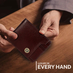 HAMMONDS FLYCATCHER Genuine Leather Wallets for Men, Brown - RFID Protected Leather Wallet for Men - Mens Wallet with 6 Card Slots - Gift for Valentine Day, Father's Day, Birthday, Raksha Bandhan