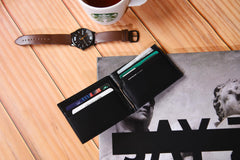 Birds of Passage Eagle RFID Money Clip Wallet | Handcrafted New Zealand Leather Wallet | | 6 Card Holder Slots & Cash Clip | Minimalist wallet with Ultra-Slim design | Ultra-soft & Luxurious (BLACK)
