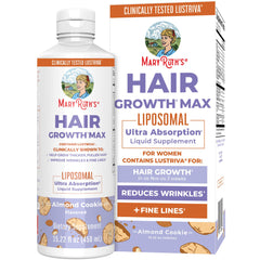 MaryRuth Organics Women's Hair Growth MAX Liposomal | with Lustriva® Biotin 10000mcg Pumpkin Seed Oil| Thicker Hair | Hair Care | Wrinkles, Fine Lines, Skin Care | Ages 18 | 15.22 Fl Oz