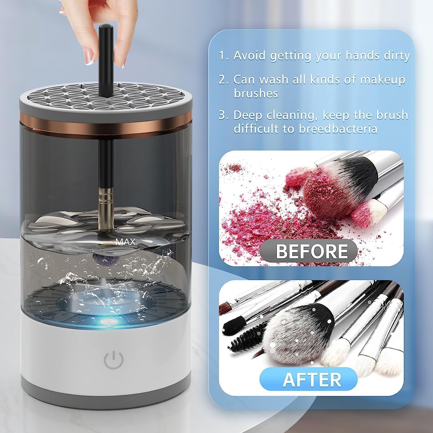 Electric Makeup Brush Cleaner 2024 New Cosmetic Brush organization-Deep Cleaner Automatic Brush 100% Cleaner