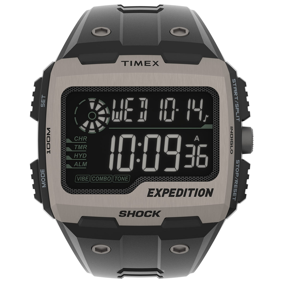 Timex Men's Expedition Grid Shock 50mm Watch - Black/Gray/Negative