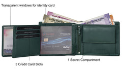 URBAN FOREST Oliver Green Leather Wallet For Men, 6 Card Slot - Green