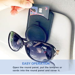ELECDON Sunglass Holder for Car Visor,Adsorption Sunglasses Holder Clip for Storing Glasses Card Mask, for Car Visor (Black)