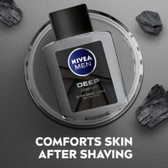 NIVEA MEN DEEP bundle: Shaving Gel, Clean Shave Antibacterial Black Carbon, 200ml + After Shave Lotion, Antibacterial Black Carbon Woody Scent, 100ml + 3in1 Shower Gel Body Wash, Woody Scent, 250ml