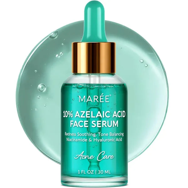 MAREE 10% Azelaic Acid Face Serum - Redness Soothing Hydrating Serum with Niacinamide, Centella Asiatica & Hyaluronic Acid - Relief Serums for Face & Body