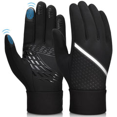 Arabest Running Gloves - Lightweight Sports Gloves, Winter Warm Gloves for Man and Woman, Waterproof Touch Screen Non-Slip Gloves for Driving, Cycling, Hiking, Skating - Black