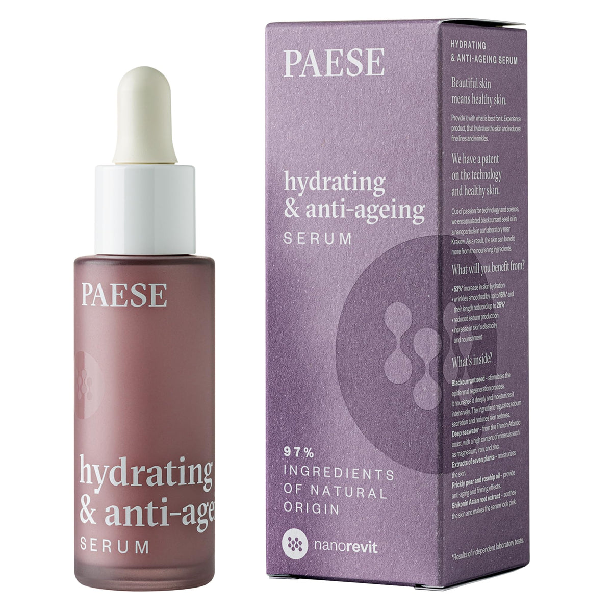 Paese Cosmetics Nanorevit Hydrating and Anti Ageing Serum, Moisturizing and anti-wrinkle, 30 ml