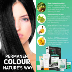 Vegetal Safe Color+ Organic Permanent Gel Hair Color, Soft Black 1.0, No Ammonia, Made with Natural Herbs, 100% Gray Coverage, 30-Day Color Lock (190 ml)