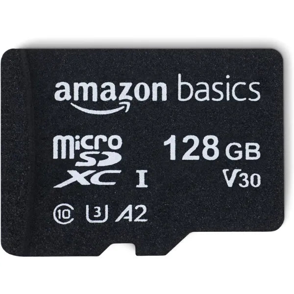 Amazon Basics MicroSD Memory Card with Adapter 100MB/S 128GB - Black