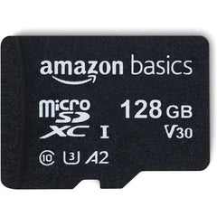 Amazon Basics MicroSD Memory Card with Adapter 100MB/S 128GB - Black
