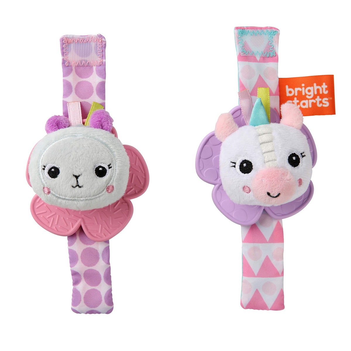 Bright Starts Rattle & Teethe Wrist Pals™ Toy - Unicorn & Llama, Piece of 1