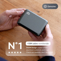 Aluminium Smart Case V2 Wallet - Metal Clasp - RFID Blocking Card Holder - Holds up to 10 Cards and Banknotes - Carbon Effect (Fine Weave)