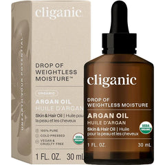 Cliganic Organic Argan Oil, 100% Pure (1oz) - for Hair, Face & Skin | Cold Pressed Carrier Oil