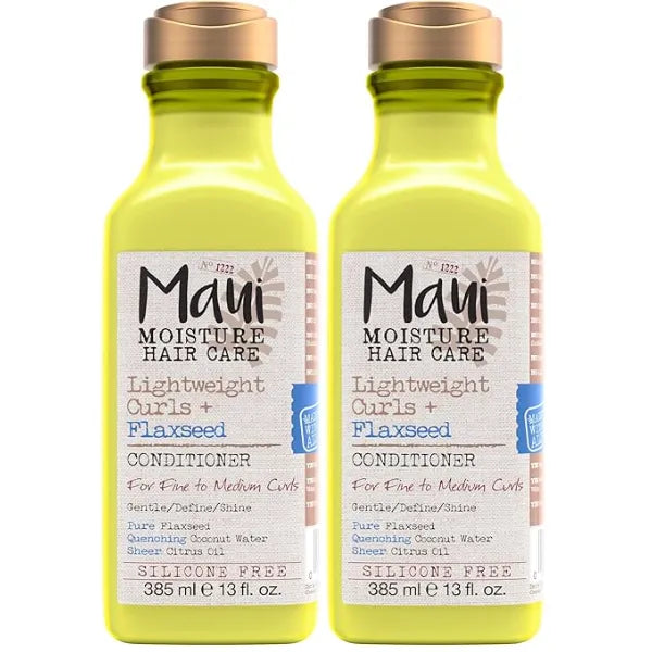 Maui Moisture Lightweight Curls + Flaxseed Conditioner, Conditioning, Paraben Free, Silicone Free, 13 Fl Oz Pack of 2