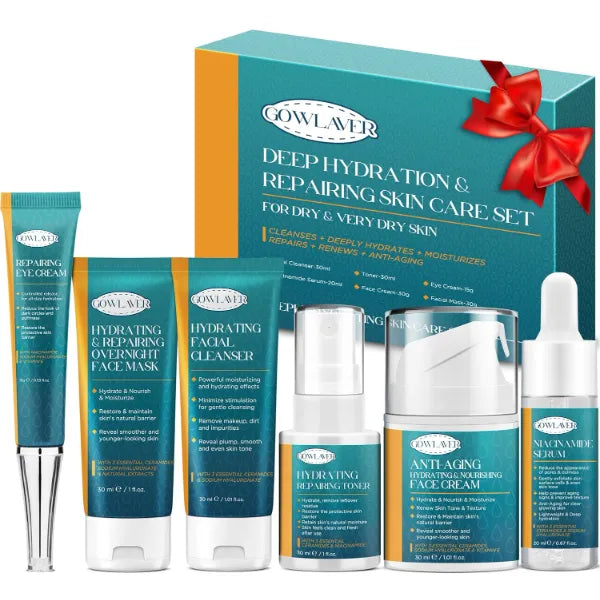 GOWLAVER Deep Hydration & Repairing Skin Care Set For Dry and Very Dry Skin - Skincare Gift Set for Women's