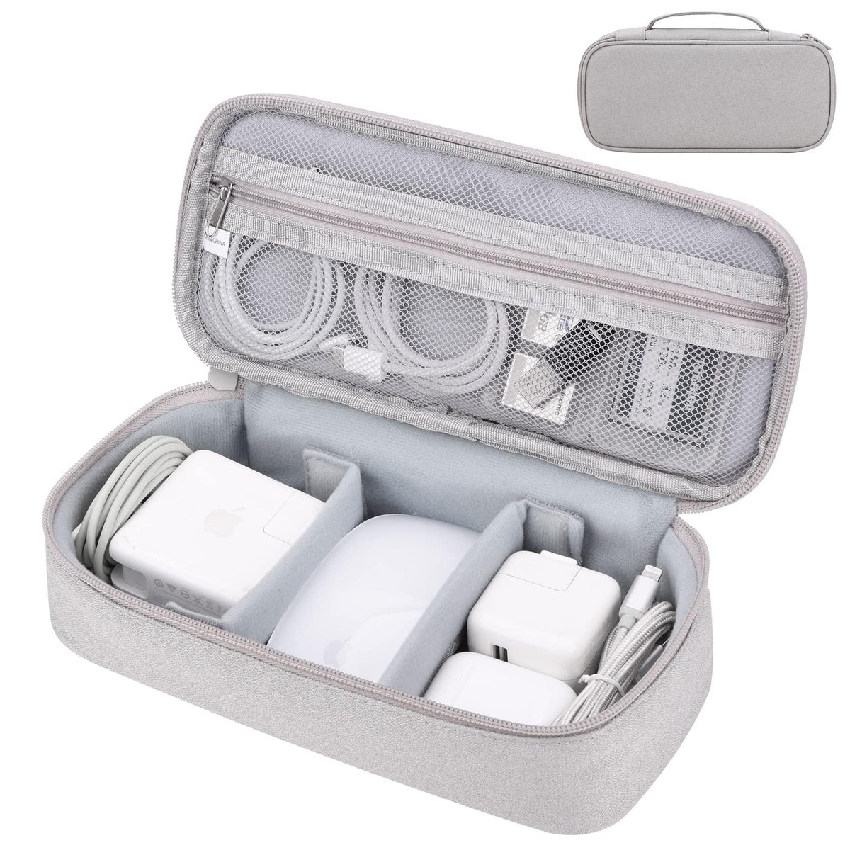 Joyzzz Electronic Accessory Bag, Portable Electronic Accessories Bag Organizer, Travel Gadgets Storage Case, Cable Organizer Pouch, Compatible for Charger USB Cables Sd Memory Cards Earphone