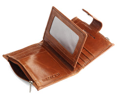 WildHorn Top Grain Leather Wallet for Men | Loop Closure | Ultra Strong Stitching I Zip Compartments with11Card Slots | 1 ID Window (Tan Crunch)