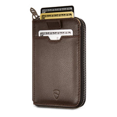 Vaultskin Notting Hill zip wallet with RFID protection (Brown)