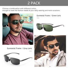 SUNGAIT Ultra Lightweight Rectangular Polarized Sunglasses UV400 Protection