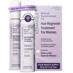 Keranique Women's 5% Topical Minoxidil Foam – Hair Regrowth Scalp Treatment with Powerful NutriGrow blend - Supports Thicker, Fuller, Healthier Hair & Scalp p - 2 Month Supply