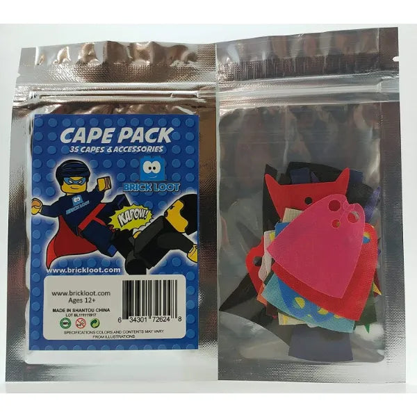 Brick Loot Superhero Capes for Mini Figures – 35 Piece Cape Set for Lego Minifigures, Action Hero Accessories for Boys & Girls, Building Toy Kit Compatible with Major Brands, Gift for Kids Ages 6+