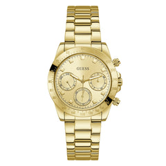 GUESS 36mm Multifunction Stainless Steel Watch with Crystals, Silver Tone, NS, GW0314L1