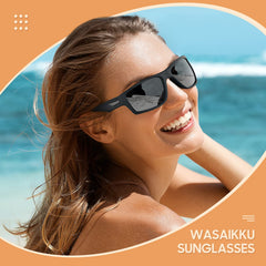 WASAIKKU Polarized Sunglasses for Men Women Classic Fashion Sunglasses Baseball Cycling Driving Fishing Golf Mens Sunglasses with UV Protectio - Black Frame With Black Lens