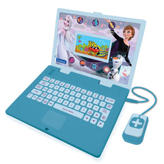 Lexibook Frozen Educational and Bilingual Laptop French/English - Toy for Child Kid (Boys & Girls) 130 Activities, Learn Play Games and Music - Blue and Purple