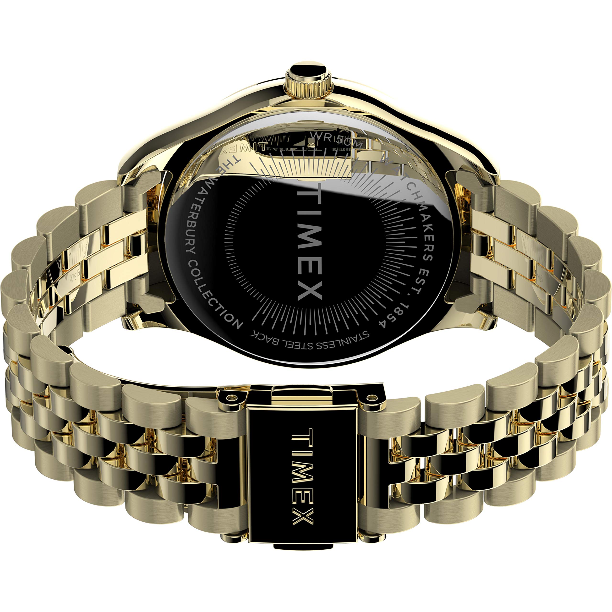 Timex 34 mm Waterbury 3-Hand Date, Gold, One Size, 34 mm Waterbury 3-Hand Date