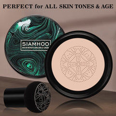 SIAMHOO Air Cushion CC Cream Mushroom Head,BB Cream,Foundation Makeup Moisturizing Foundation Brightening Fitting Base,Concealer Lasting（NATURAL）
