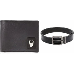 WildHorn® RFID Protected Genuine Leather Wallet & Gift Combo for Men - GIFTBOX003-BLACK