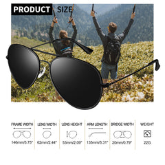 Joopin Polarized Aviation Sunglasses for Men Women Classic Sun Glasses for Driving Fishing with UV Protection