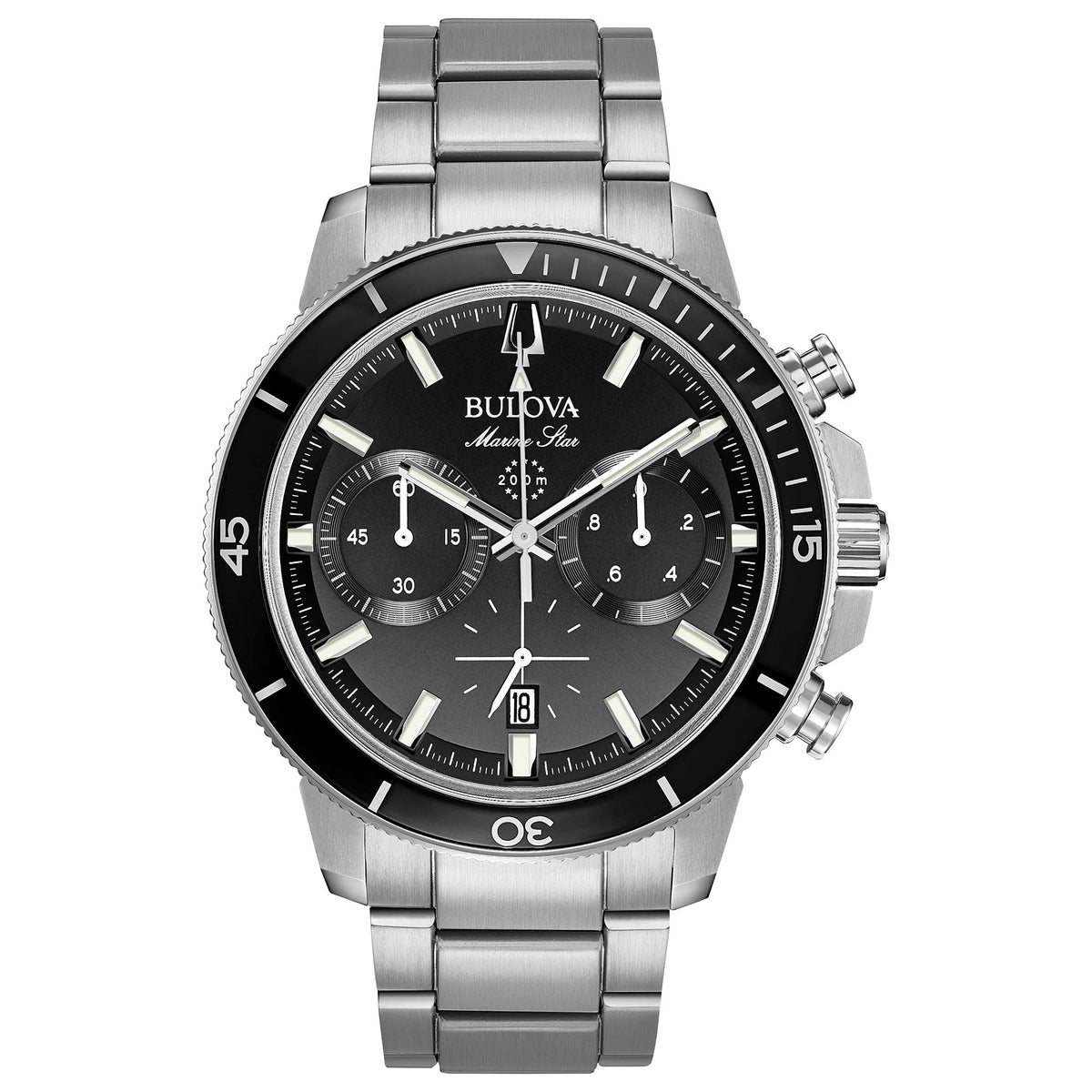Bulova Mens Marine Star - 98B301 - Stainless/Black Dial