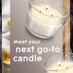 Glade 3 Wick Candle, Long-Lasting Essential Oil Infused, Alluring Sheer Vanilla Embrace Scent, 6.8 oz
